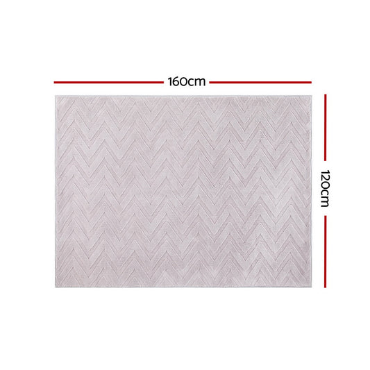 Artiss Rug 120x160cm Area Rug Washable Mat Large Carpet Microfiber Ripple FLR-JAC01-120X160-WH