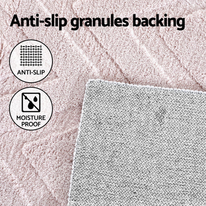 Artiss Rug 160x230cm Area Rug Washable Mat Large Carpet Microfiber Ripple FLR-JAC01-160X230-WH