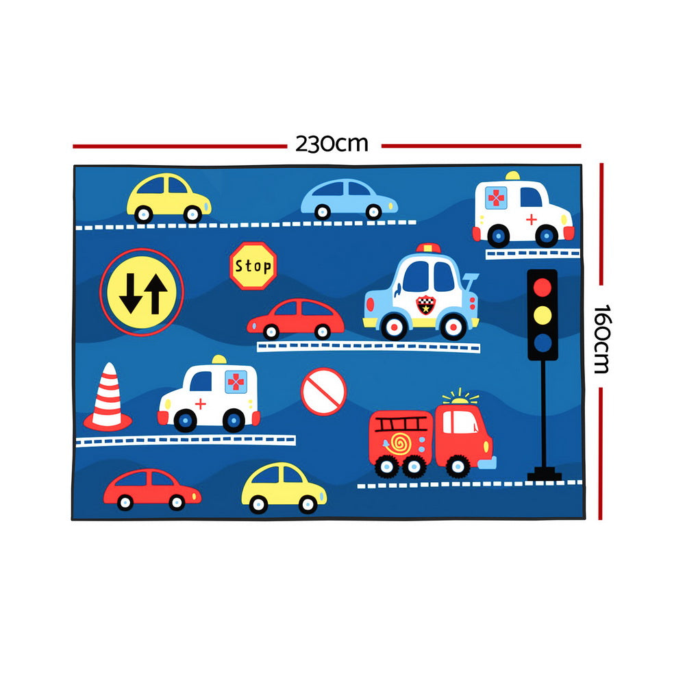 Artiss Rug 160x230cm Area Rug Washable Mat Large Carpet Soft Short Pile Kids FLR-KID01-160X230-BU