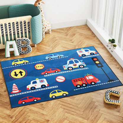Artiss Rug 160x230cm Area Rug Washable Mat Large Carpet Soft Short Pile Kids FLR-KID01-160X230-BU