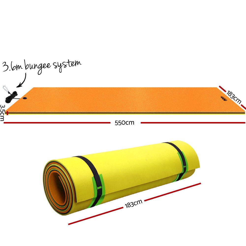 Weisshorn Floating Water Mat 5.5x1.8m Foam Pad Swimming Pool Island Platform FM-55-18-MC