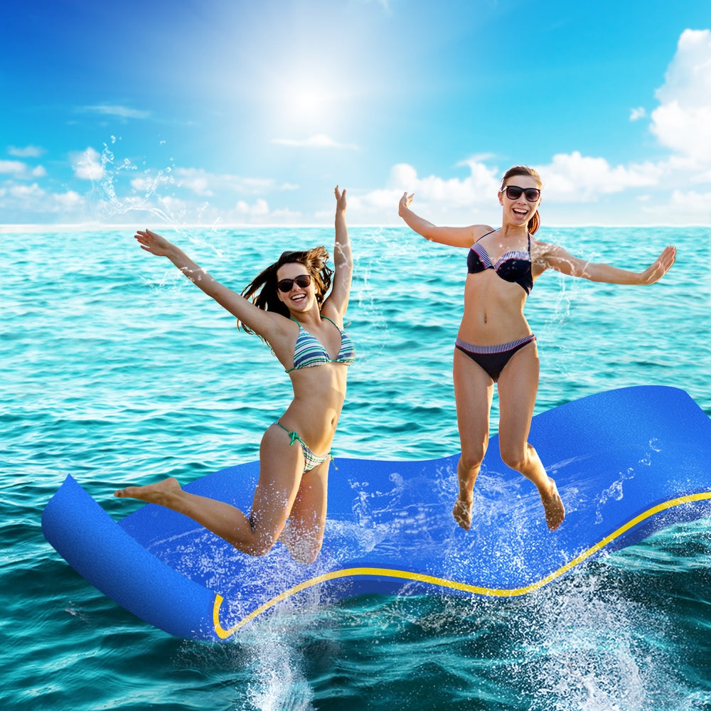 Weisshorn Floating Water Mat 55x180cm Foam Pad Swimming Pool Platform Blue FM-55-180-BU