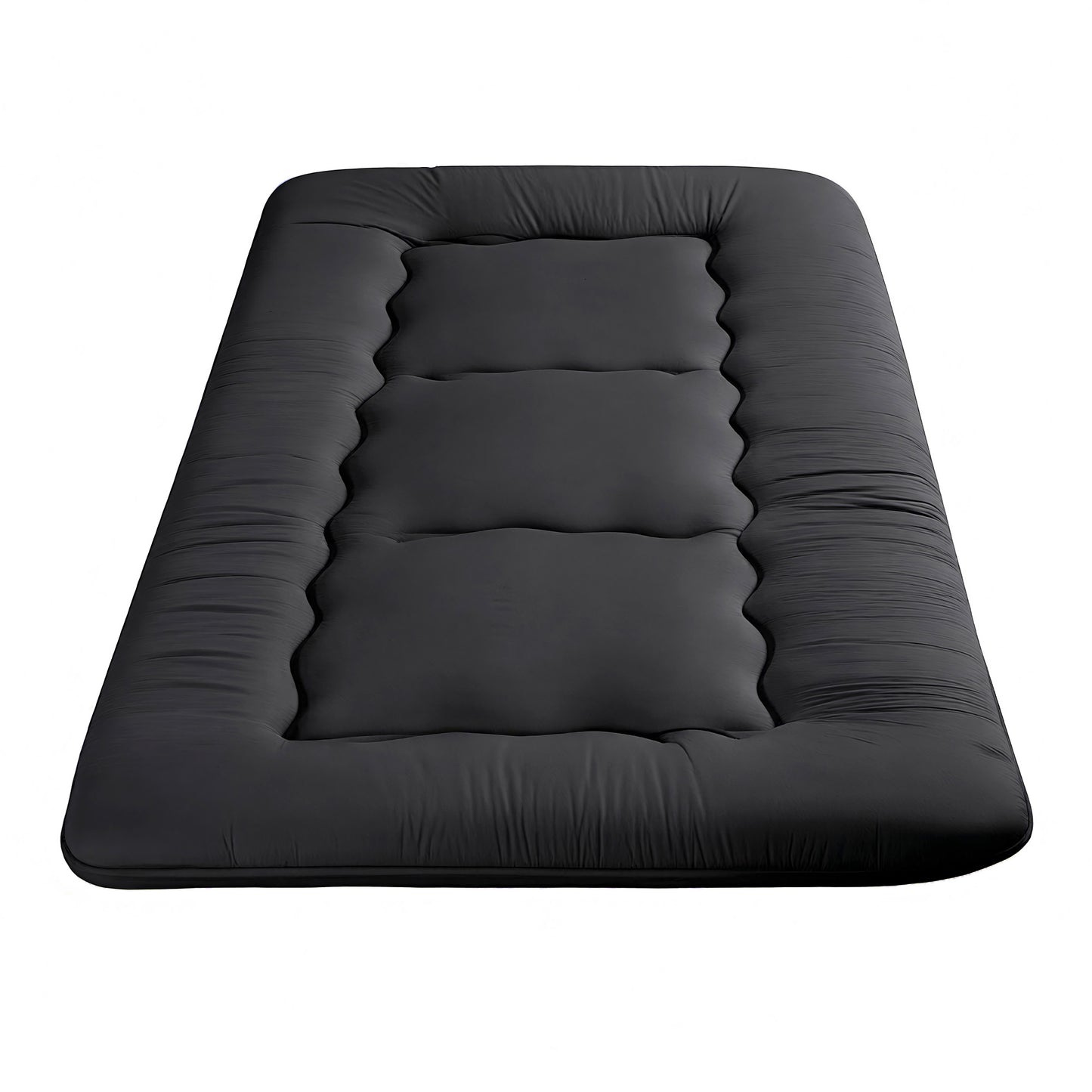 Giselle Bedding 10cm Japanese Floor Mattress Foldable Futon Mattress Washable Cover Straps FM-FUTON-100-10-BK