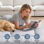 Giselle Bedding 10cm Japanese Floor Mattress Foldable Futon Mattress Washable Cover Straps FM-FUTON-100-10-GY