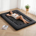 Giselle Bedding 10cm Japanese Floor Mattress Foldable Futon Mattress Washable Cover Straps FM-FUTON-135-10-BK