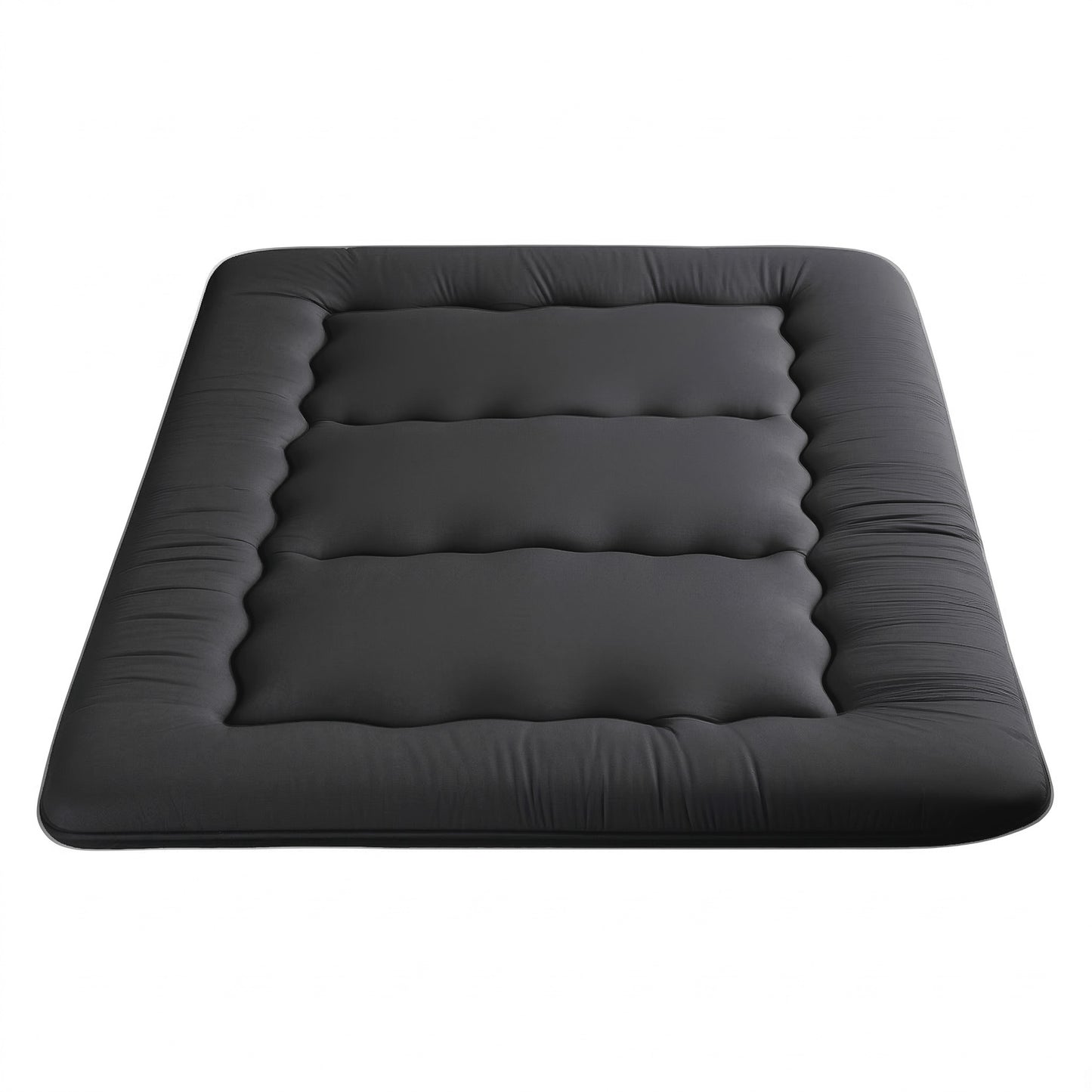 Giselle Bedding 10cm Japanese Floor Mattress Foldable Futon Mattress Washable Cover Straps FM-FUTON-135-10-BK