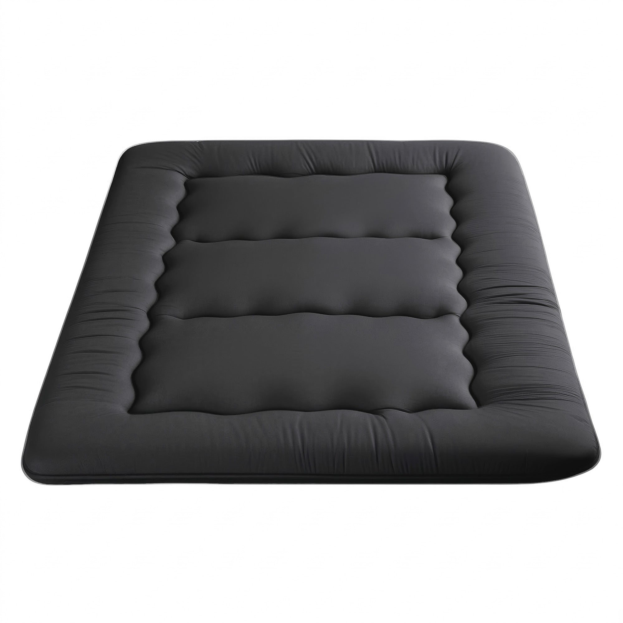 Giselle Bedding 10cm Japanese Floor Mattress Foldable Futon Mattress Washable Cover Straps FM-FUTON-135-10-BK