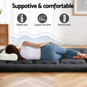 Giselle Bedding 10cm Japanese Floor Mattress Foldable Futon Mattress Washable Cover Straps FM-FUTON-135-10-BK