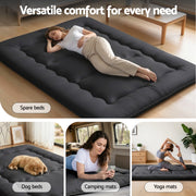 Giselle Bedding 10cm Japanese Floor Mattress Foldable Futon Mattress Washable Cover Straps FM-FUTON-135-10-BK