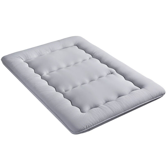 Giselle Bedding 10cm Japanese Floor Mattress Foldable Futon Mattress Washable Cover Straps FM-FUTON-135-10-GY