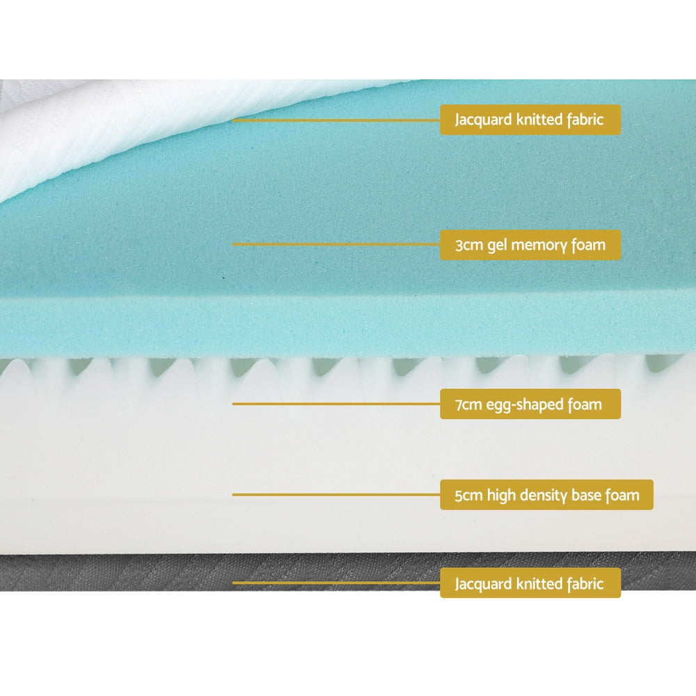 Giselle Bedding Memory Foam Mattress Bed Cool Gel Non Spring 15cm King FOAM-B-MFM-H015-K