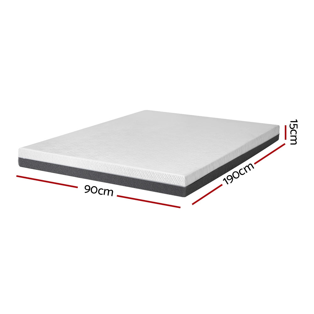 Giselle Bedding Memory Foam Mattress Bed Cool Gel Non Spring 15cm Single FOAM-B-MFM-H015-S