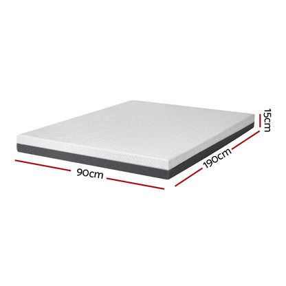 Giselle Bedding Memory Foam Mattress Bed Cool Gel Non Spring 15cm Single FOAM-B-MFM-H015-S