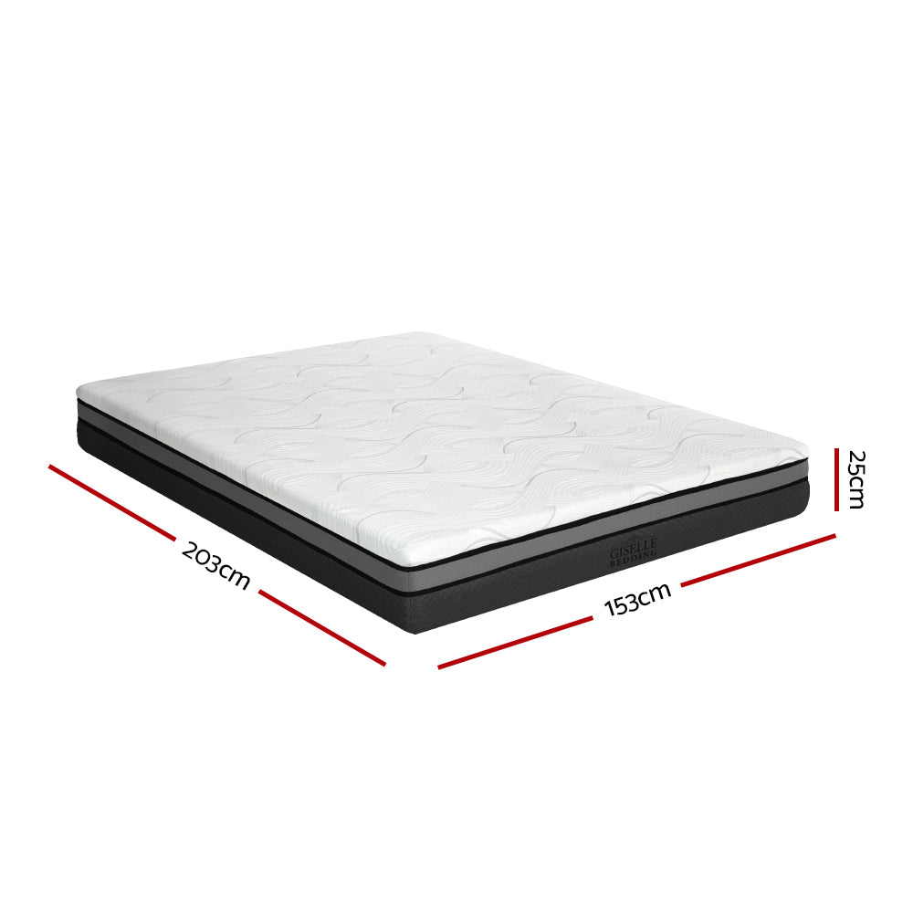 Giselle Bedding Memory Foam Mattress Bed Cool Gel Non Spring 25cm Queen FOAM-B-MFM-H025-Q