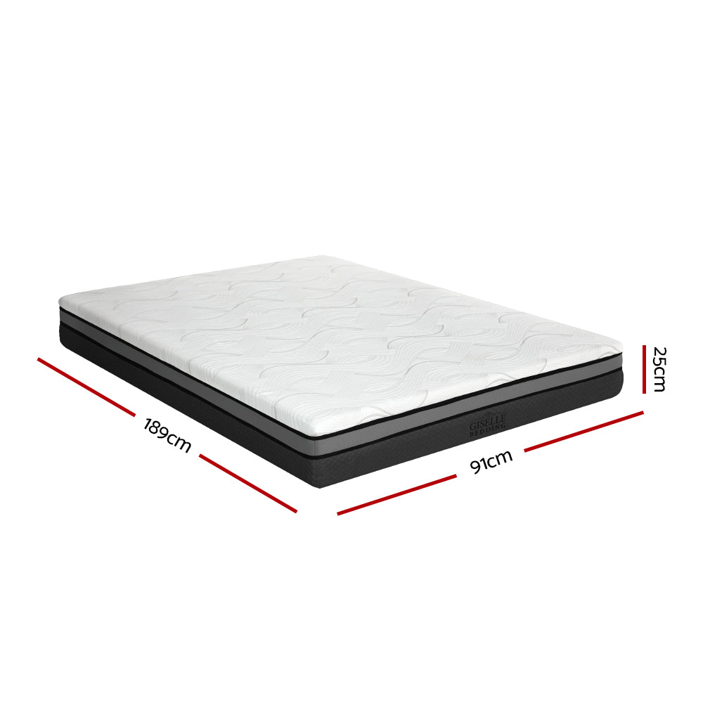 Giselle Bedding Memory Foam Mattress Bed Cool Gel Non Spring 25cm Single FOAM-B-MFM-H025-S