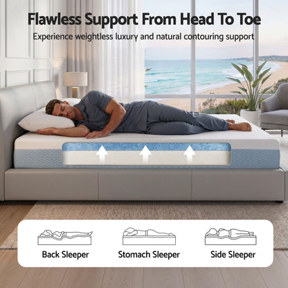 Giselle 22cm Cooling Gel Memory Foam Mattress Double Medium Firm FOAM-C-MFM-H022-D