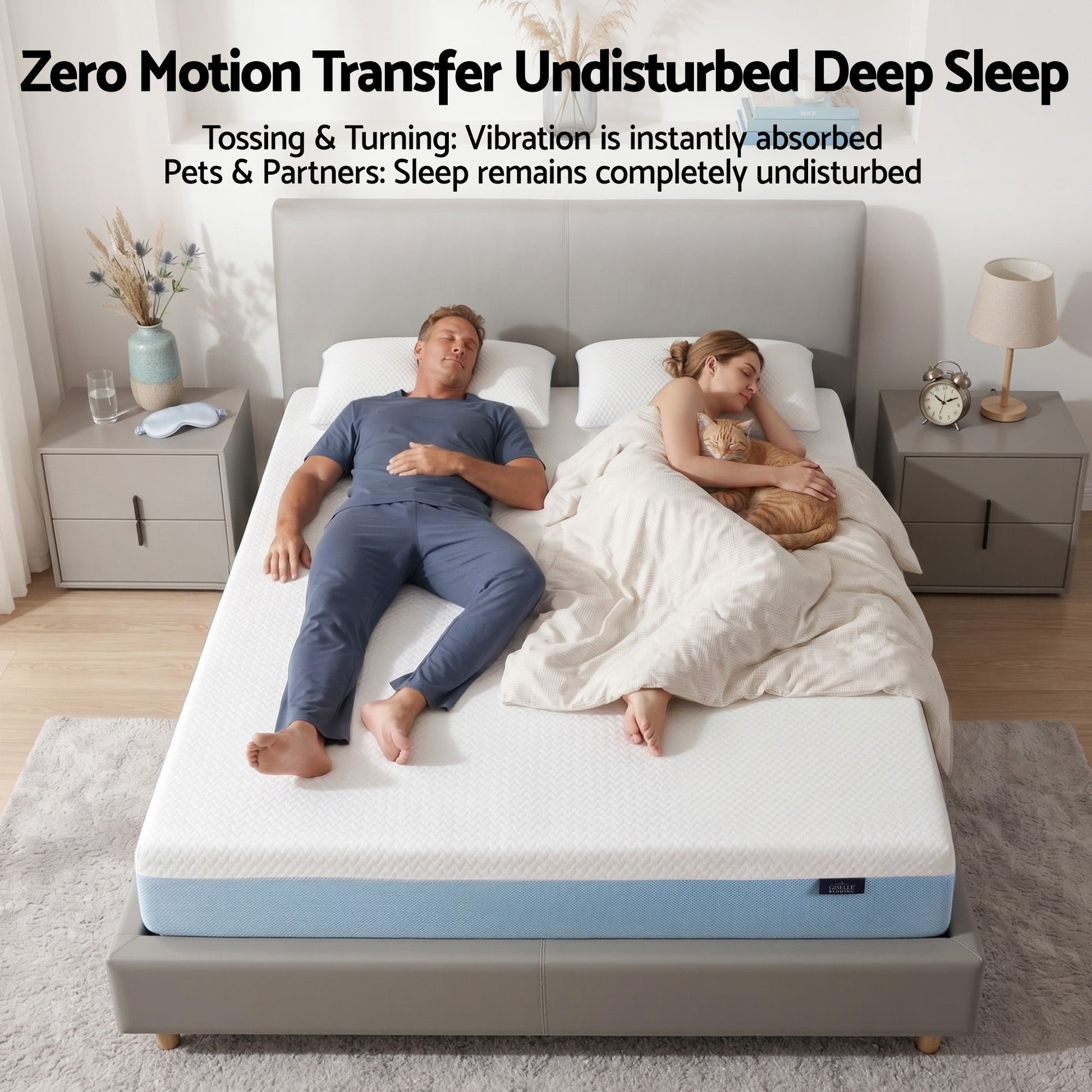 Giselle 22cm Cooling Gel Memory Foam Mattress Double Medium Firm FOAM-C-MFM-H022-D