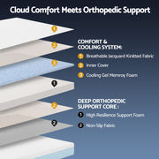 Giselle 22cm Cooling Gel Memory Foam Mattress Queen Medium Firm