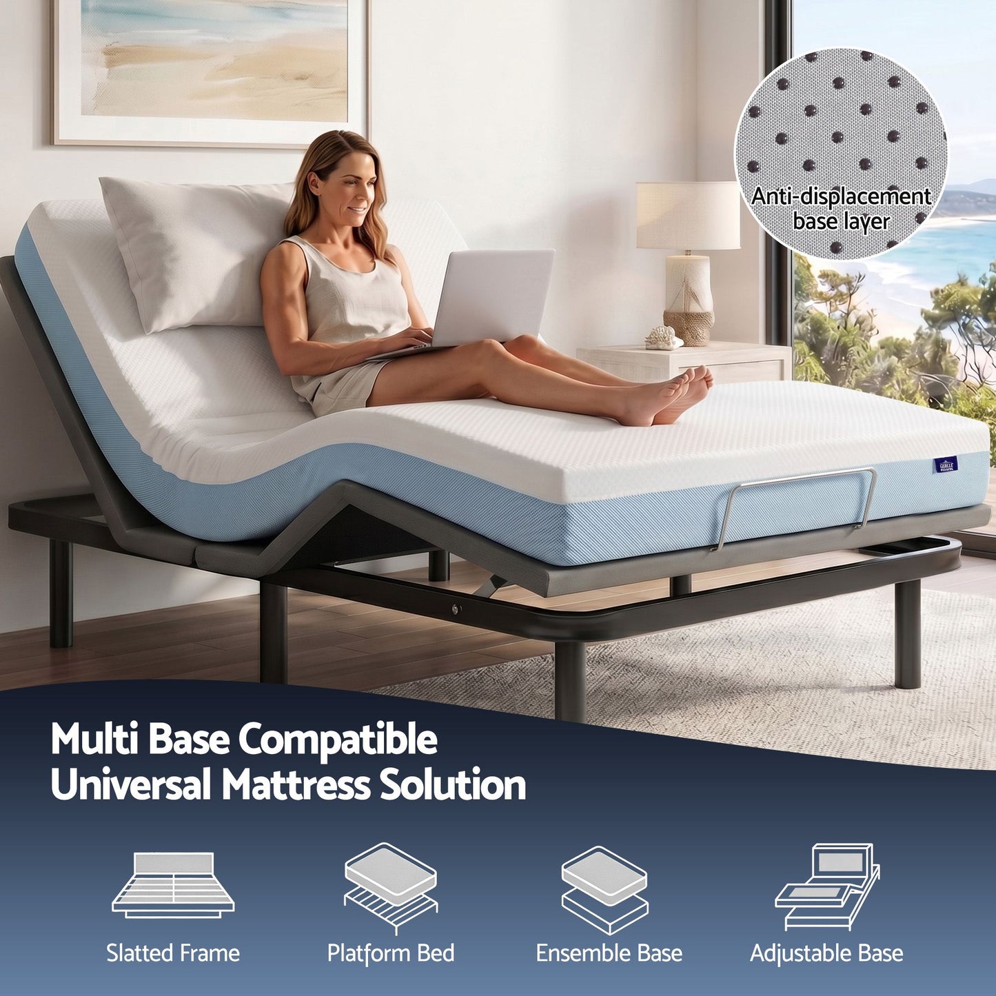 Giselle 22cm Cooling Gel Memory Foam Mattress Single Medium Firm FOAM-C-MFM-H022-S