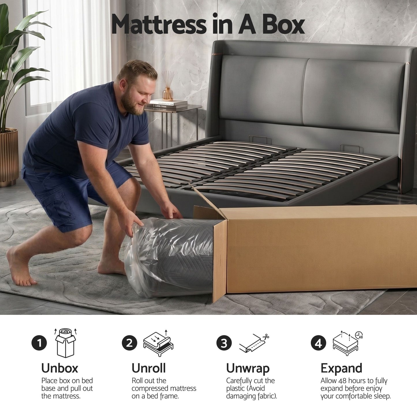 Giselle Double Cooling Memory Foam Mattress Medium Firm with Gel Comfort 30cm FOAM-C-MFM-H030-D