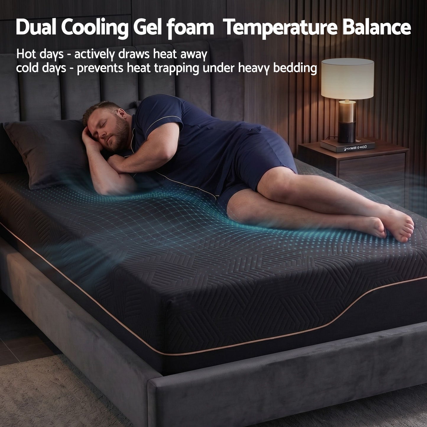 Giselle King Single Cooling Memory Foam Mattress Medium Firm with Gel Comfort 30cm FOAM-C-MFM-H030-KS