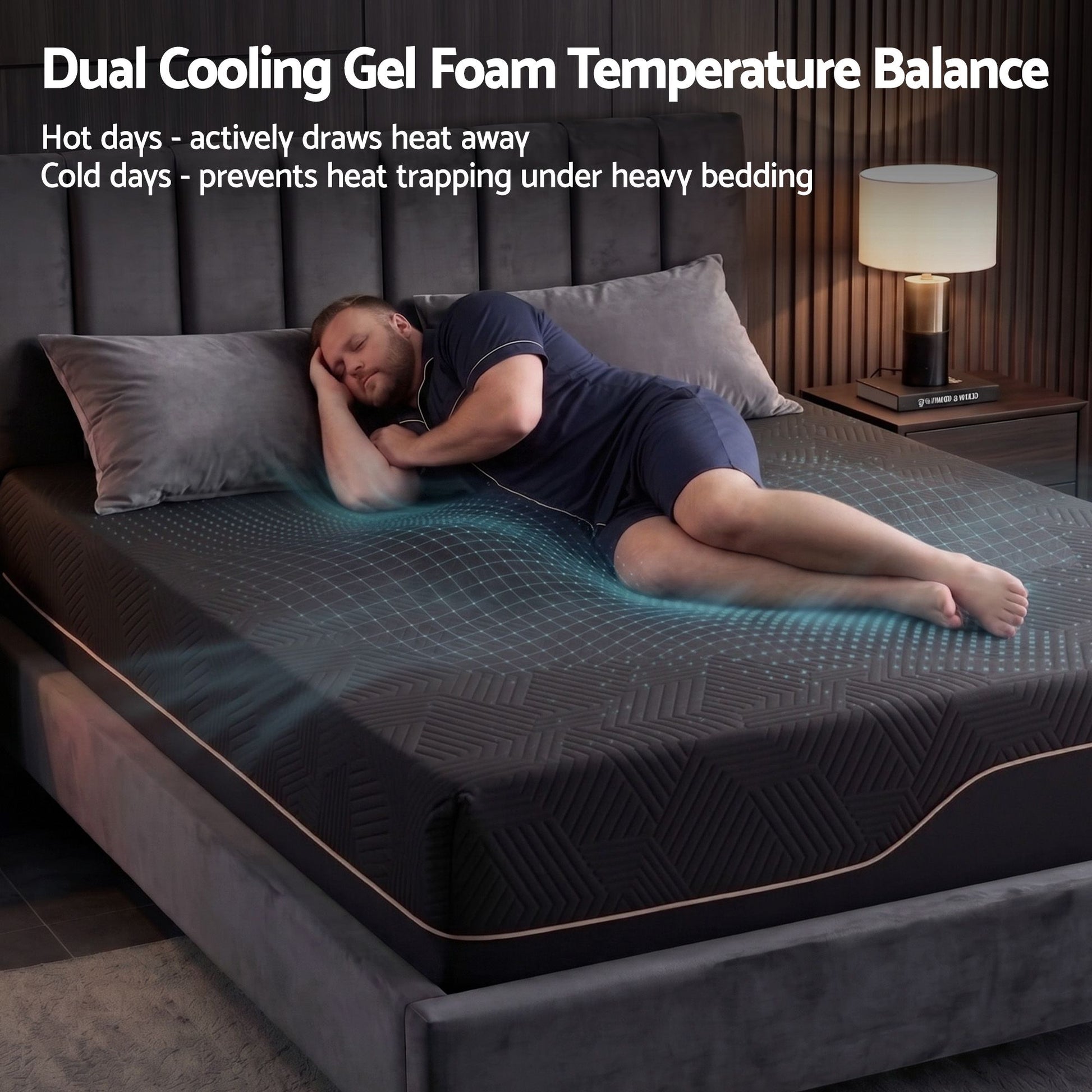 Giselle Queen Cooling Memory Foam Mattress Medium Firm with Gel Comfort 30cm FOAM-C-MFM-H030-Q