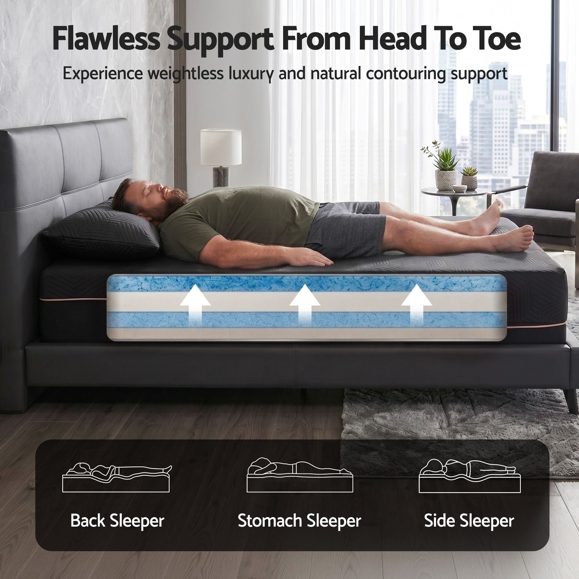 Giselle Single Cooling Memory Foam Mattress Medium Firm with Gel Comfort 30cm