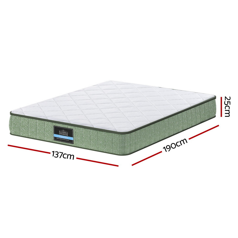 Giselle 25cm Memory Foam Mattress Dual Layer Zipper Cover Cool Charcoal Foam Mattresses Double FOAM-C-MFM-LEAF-H025-D