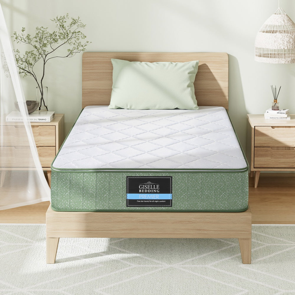 Giselle 25cm Memory Foam Mattress Dual Layer Zipper Cover Cool Charcoal Foam Mattresses King Single FOAM-C-MFM-LEAF-H025-KS