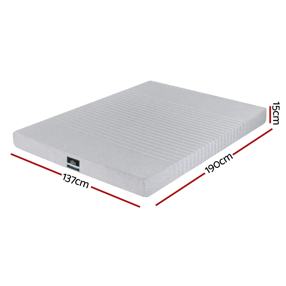 Giselle Bedding Cool Gel Memory Foam Mattress Charcoal 7-Zone Washable Bamboo Cover 15cm Double FOAM-C-MFM-NOBLE-H015-D