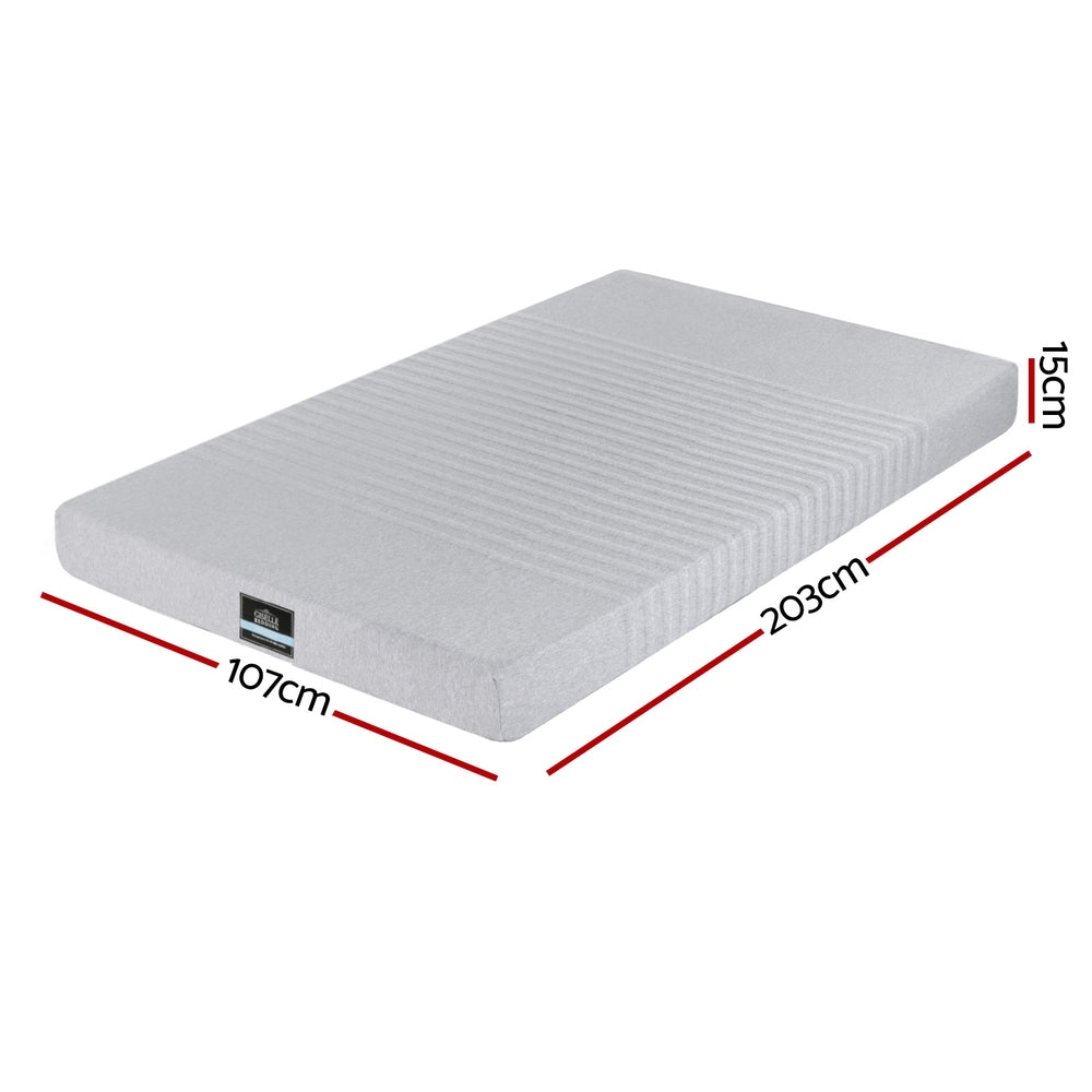 Giselle Bedding Cool Gel Memory Foam Mattress Charcoal 7-Zone Washable Bamboo Cover 15cm King Single FOAM-C-MFM-NOBLE-H015-KS