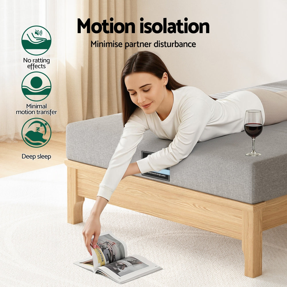 Giselle Bedding Cool Gel Memory Foam Mattress Charcoal 7-Zone Washable Bamboo Cover 15cm King Single FOAM-C-MFM-NOBLE-H015-KS