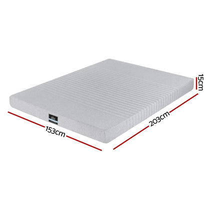 Giselle Bedding Cool Gel Memory Foam Mattress Charcoal 7-Zone Washable Bamboo Cover 15cm Queen FOAM-C-MFM-NOBLE-H015-Q