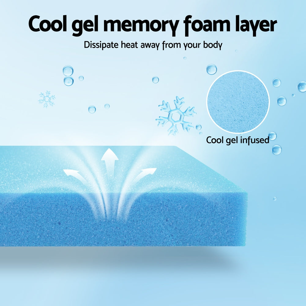 Giselle Bedding Cool Gel Memory Foam Mattress Charcoal 7-Zone Washable Bamboo Cover 15cm Single FOAM-C-MFM-NOBLE-H015-S