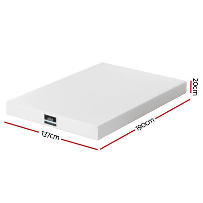 Giselle 20cm Memory Foam Mattress Green Tea Double FOAM-C-MFM-PURE-H20-D