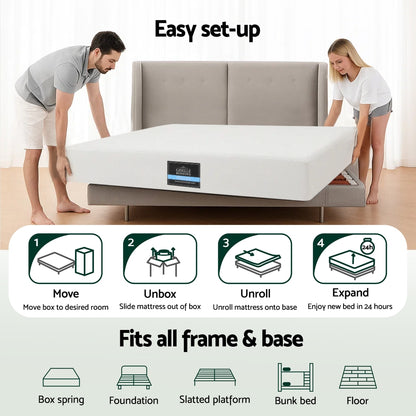 Giselle 20cm Memory Foam Mattress Green Tea Double FOAM-C-MFM-PURE-H20-D