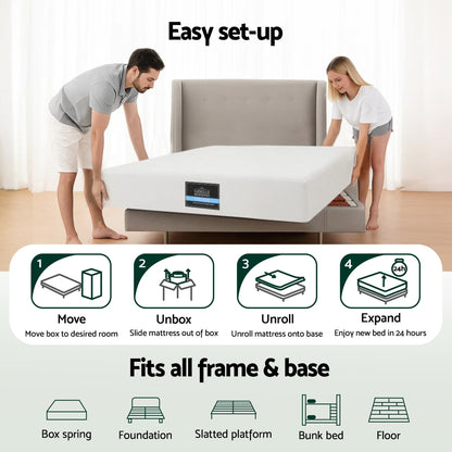 Giselle 20cm Memory Foam Mattress Green Tea Single FOAM-C-MFM-PURE-H20-S