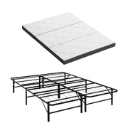 Giselle Folding Bed with Mattress Double Portable Foldable Guest Bed Bamboo Cover FOAM-MFM-BF-BAM-D
