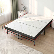 Giselle Folding Bed with Mattress Queen Portable Foldable Guest Bed Bamboo Cover