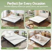 Giselle Folding Bed with Mattress Queen Portable Foldable Guest Bed Bamboo Cover