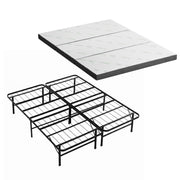 Giselle Folding Bed with Mattress Queen Portable Foldable Guest Bed Bamboo Cover