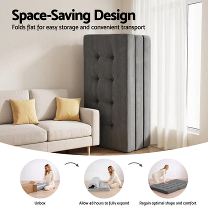 Giselle Double Folding Mattress 15cm Foldable Foam Portable Guest Sofa Bed Camping Mat FOAM-MFM-CDF-15-D
