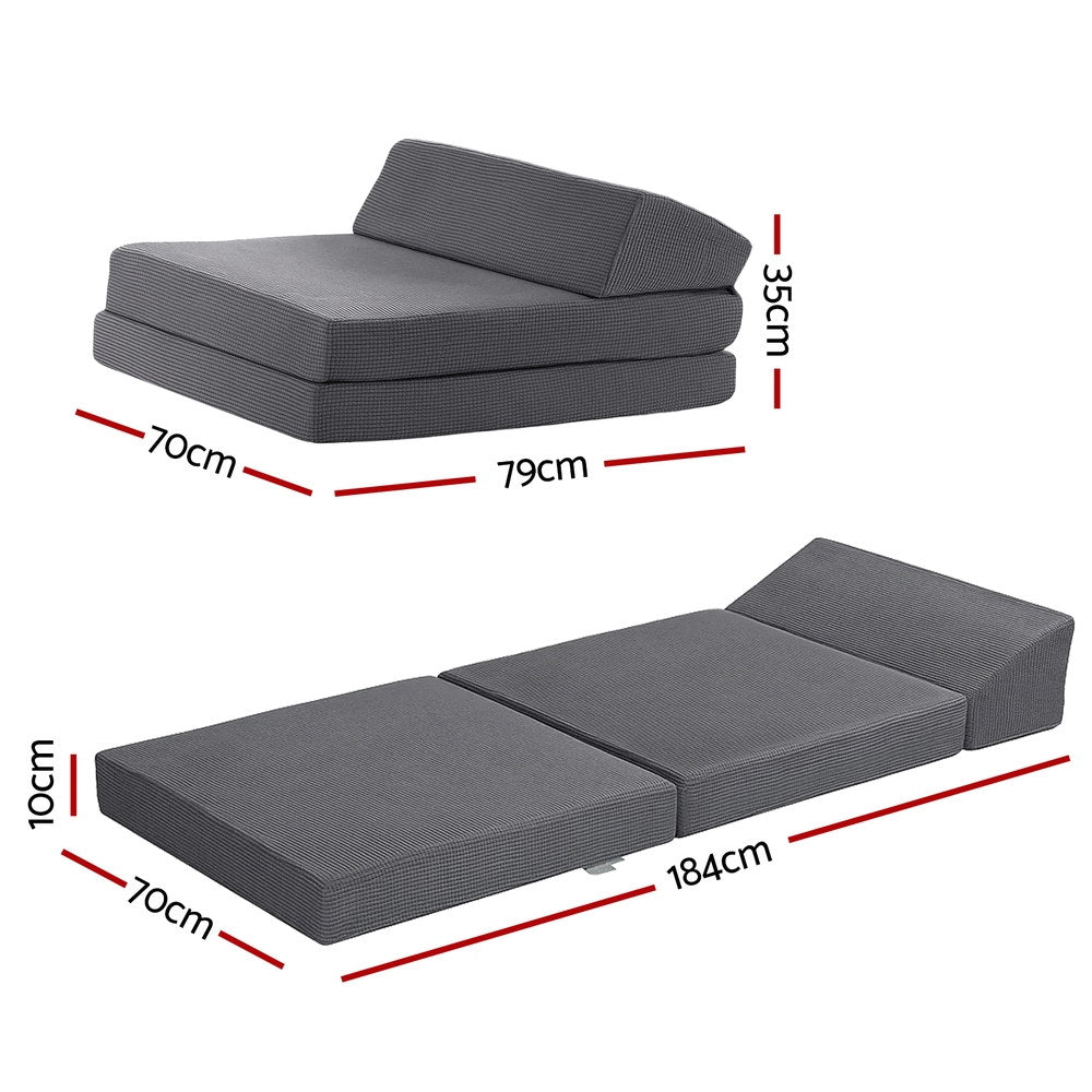 Giselle Foldable Mattress Folding Sofa Bed Trifold Sleeping Camping Cushion Mat FOAM-MFM-CDF-GY