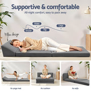 Giselle Foldable Mattress Folding Sofa Bed Trifold Sleeping Camping Cushion Mat FOAM-MFM-CDF-GY