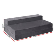 Giselle Bedding Foldable Mattress Folding Foam Bed Mat Double Grey FOAM-MFM-CU01-DOU-VEL-GY