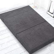 Giselle Bedding Foldable Mattress Folding Foam Bed Mat Double Grey FOAM-MFM-CU01-DOU-VEL-GY