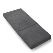 Giselle Bedding Foldable Mattress Folding Foam Bed Mat Single Grey FOAM-MFM-CU01-VEL-GY