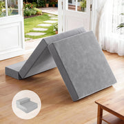 Giselle Bedding Foldable Mattress Folding Foam Bed Mat Light Grey FOAM-MFM-CU01-VEL-LI-GY