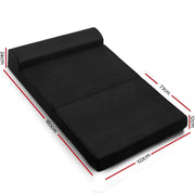 Giselle Bedding Foldable Mattress Folding Foam Bed Mat Double Black FOAM-MFM-CU02-DOU-MES-BK