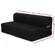 Giselle Bedding Foldable Mattress Folding Foam Bed Mat Double Black FOAM-MFM-CU02-DOU-MES-BK